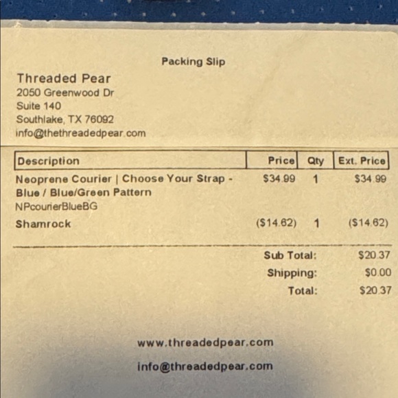 Elegant Blue Crossbody Bag with Patterned Strap - Picture 4 of 4